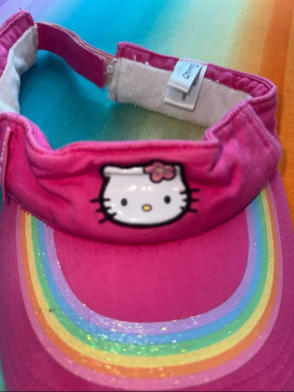 Sanrio Hello Kitty Rainbow Pink Visor Hat
